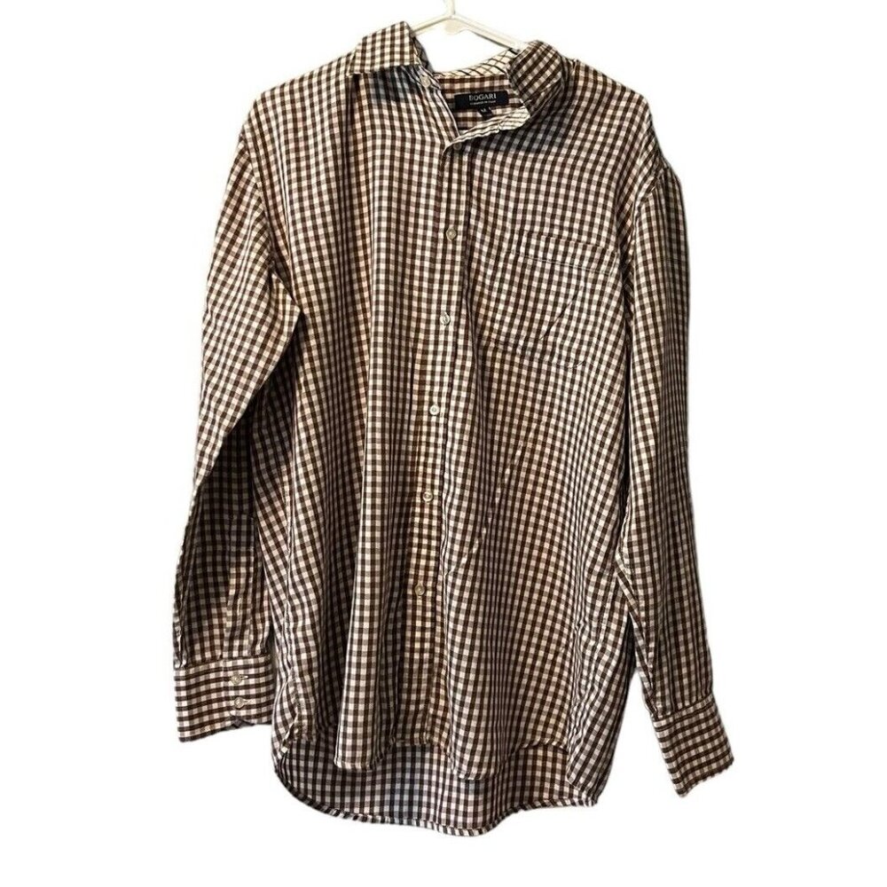Bogari Italian Button Down Men's Shirt‎ Size Medium Long Sleeve Classic City